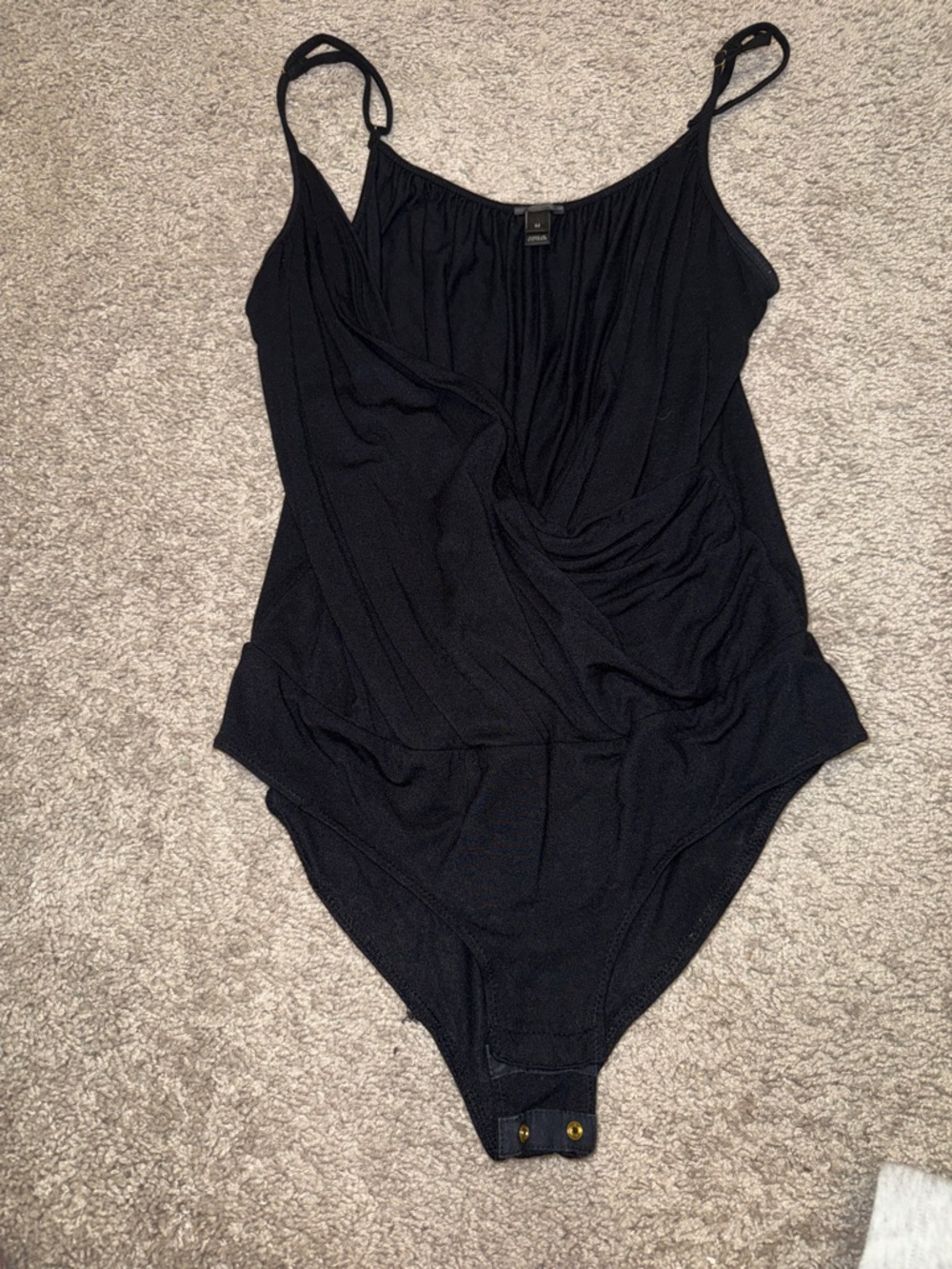 J. Crew Black Draped Wrap Bodysuit